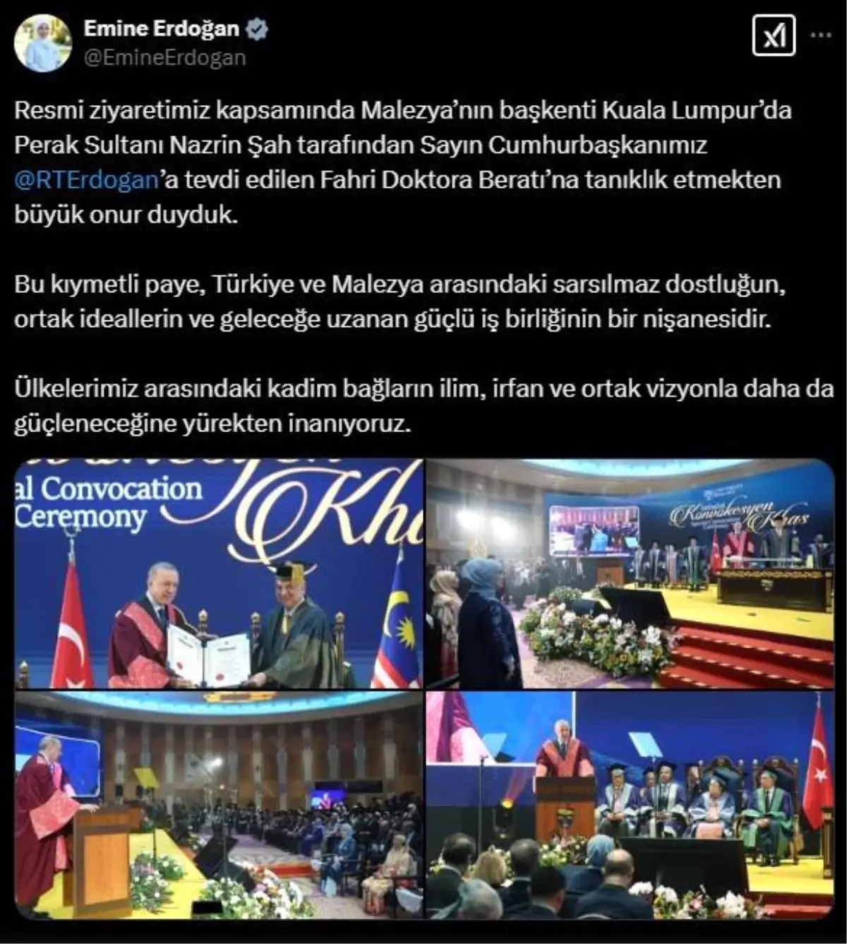 Erdoğan’a Malezya’da Fahri Doktora