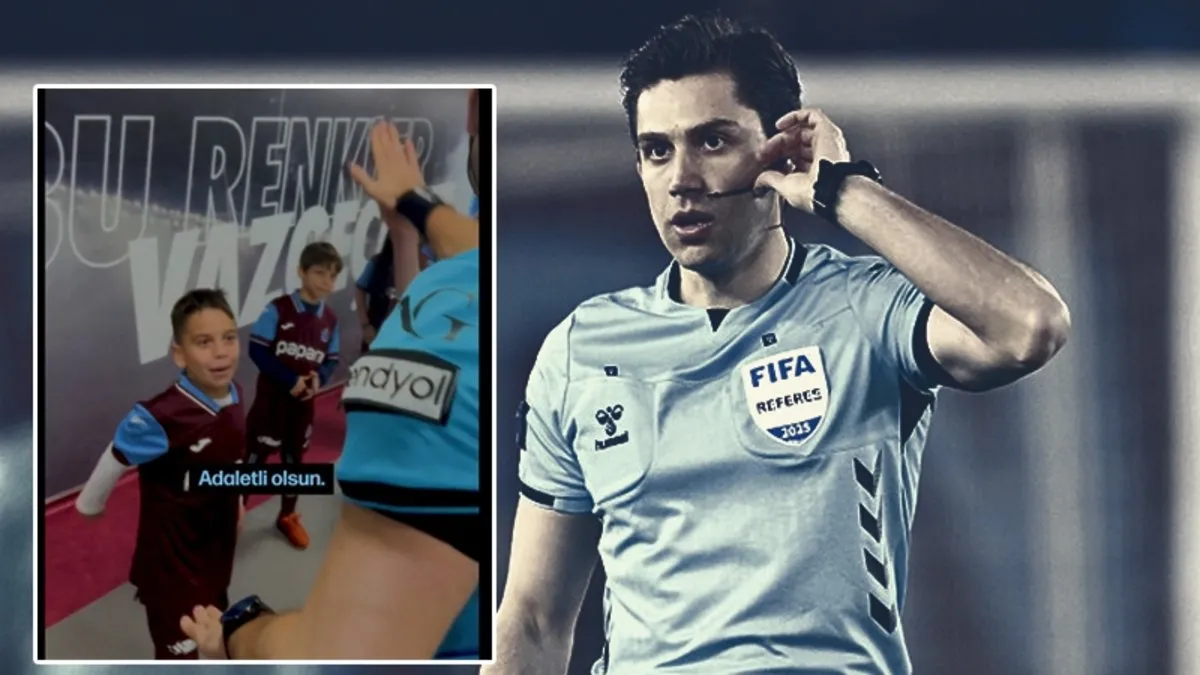 Küçük Trabzonspor taraftarından maç öncesi hakeme: “Adaletli olsun”